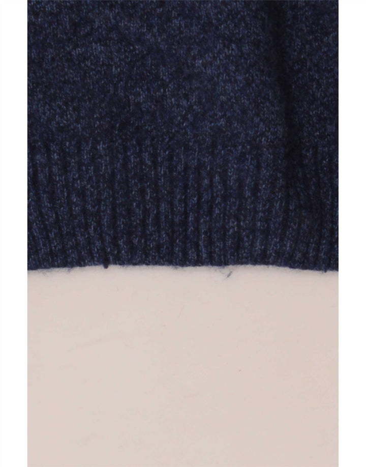 Refrigiwear Męski sweter z okrągłym dekoltem, średni granatowy wełniany