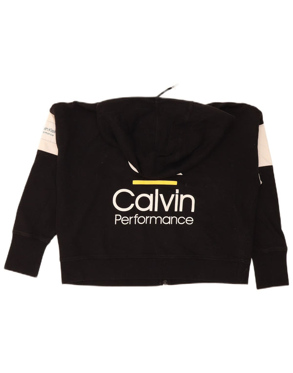 Damski sweter z kapturem i zamkiem błyskawicznym Calvin Klein UK 14, średni czarny