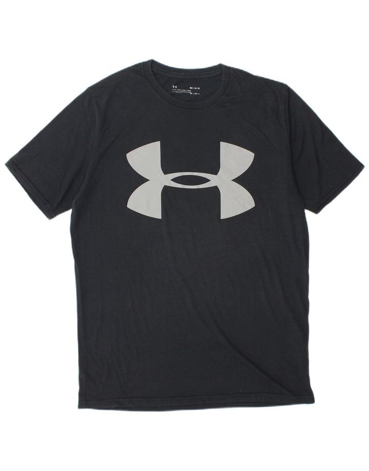 Męski T-shirt z grafiką UNDER ARMOUR Heat Gear, średni czarny, bawełniany
