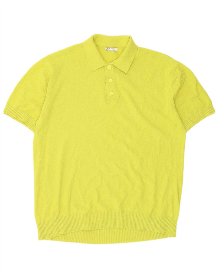 Męska koszulka polo XL Zara w kolorze żółtym
