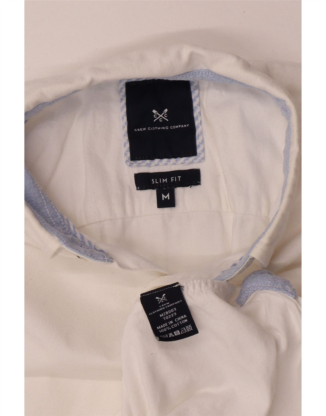 Crew Clothing Męska koszula o dopasowanym kroju, średnia biała bawełna