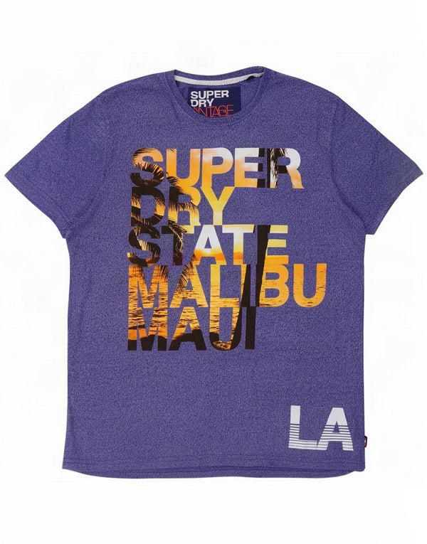 Męski T-shirt Superdry Malibu Graphic Top 2XL Granatowa bawełna w cętki