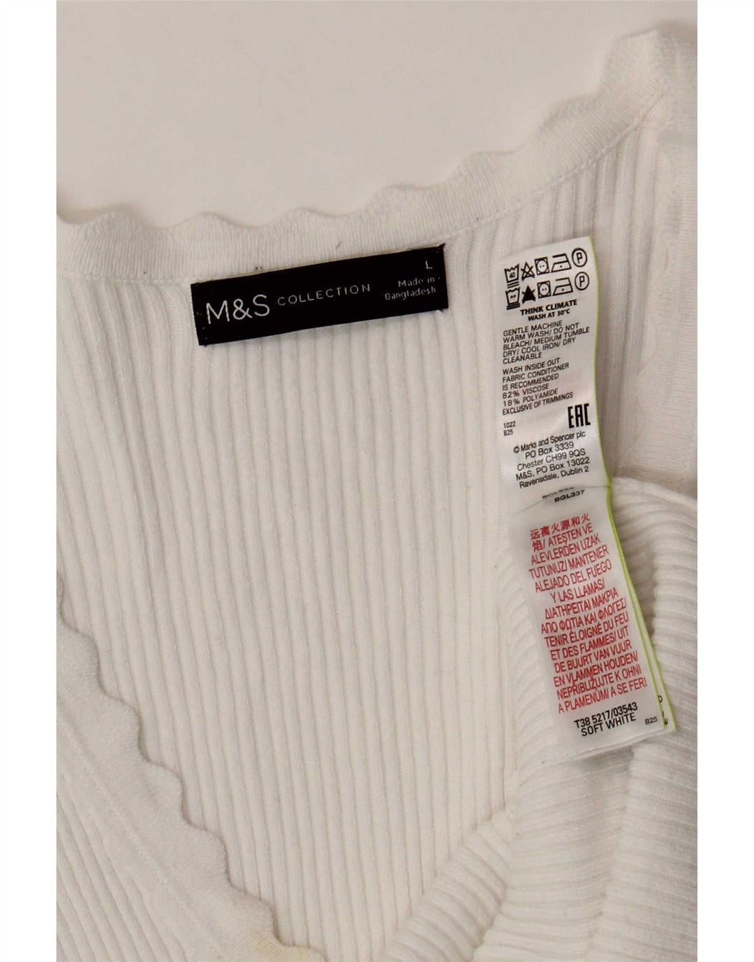 T-shirt damski Marks & Spencer Top UK 14 Large, biała wiskoza
