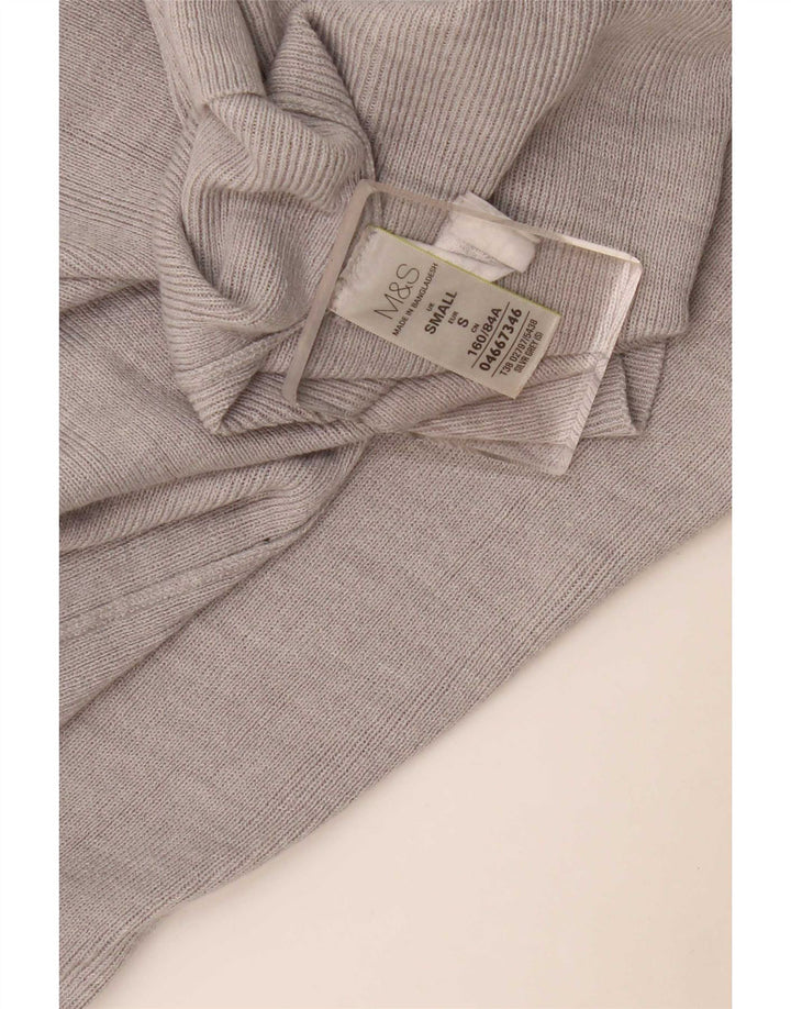 Marks & Spencer Damski sweter rozpinany o długim kroju, UK 10, mały, szary