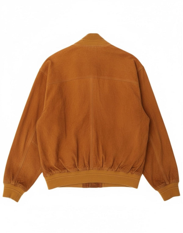 Vintage męska zamszowa kurtka bomber IT 50 duża beżowa skóra