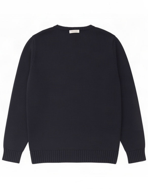 Zara Męski sweter z okrągłym dekoltem XL granatowy, bawełniany