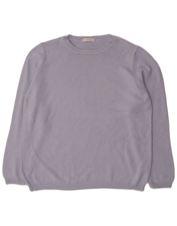 Marks & Spencer Damski sweter z dekoltem w łódkę, UK 22 3XL, niebieski, bawełniany