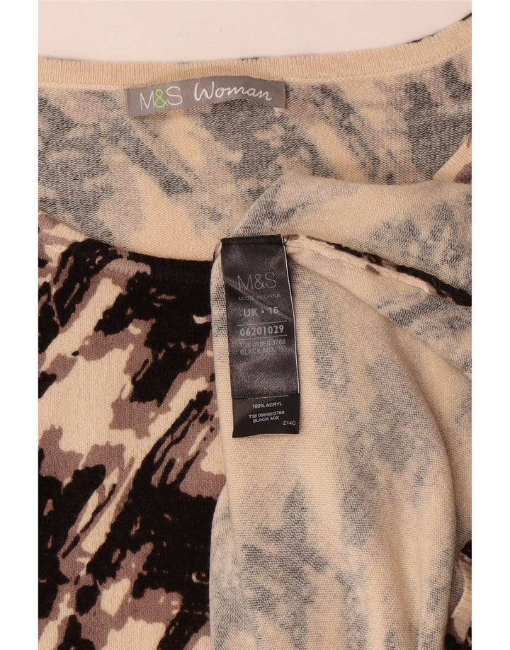 Marks & Spencer Damska sukienka sweterkowa UK 16, duża, czarna pepitka