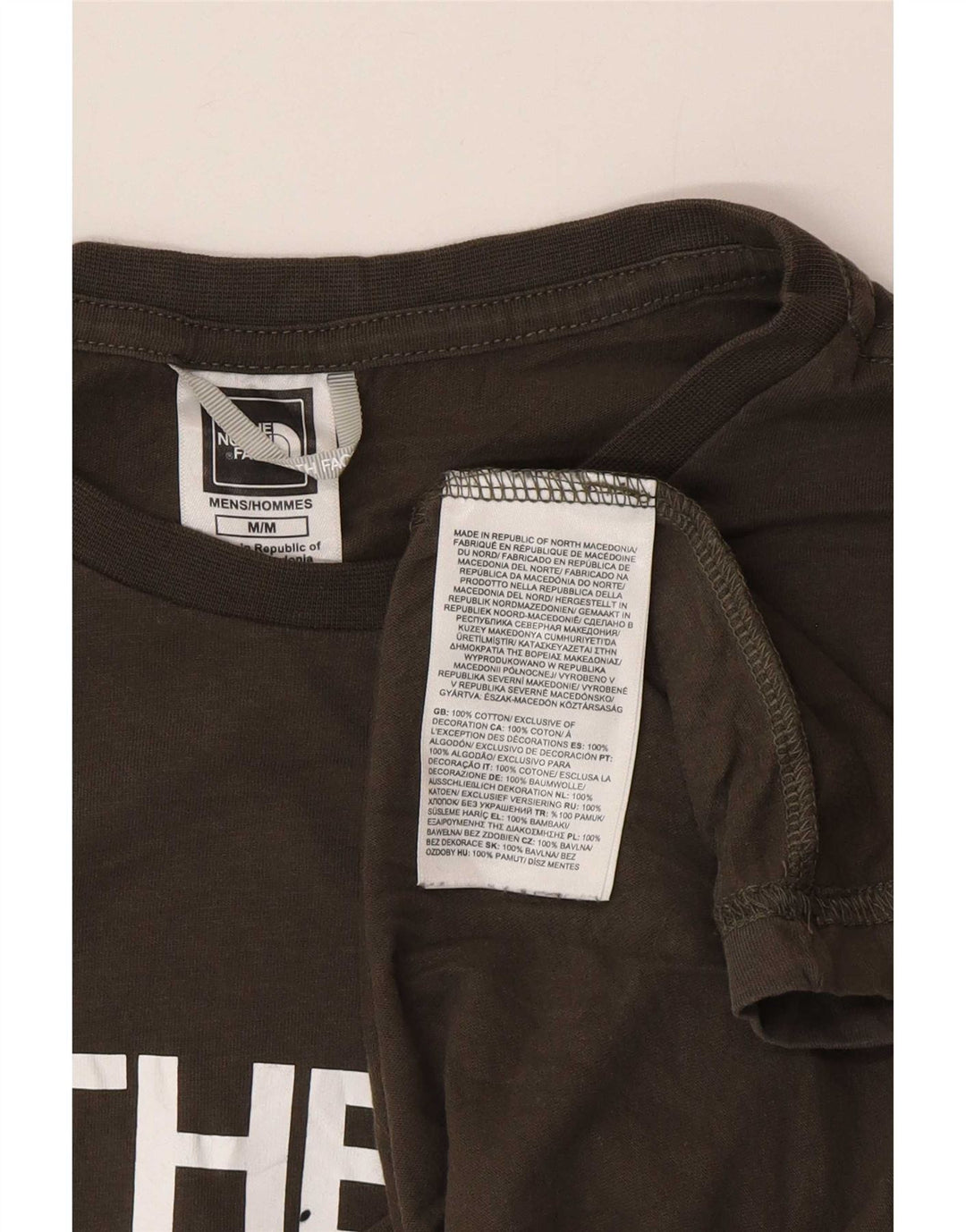Męski T-shirt z grafiką The North Face, bawełniany kolor khaki