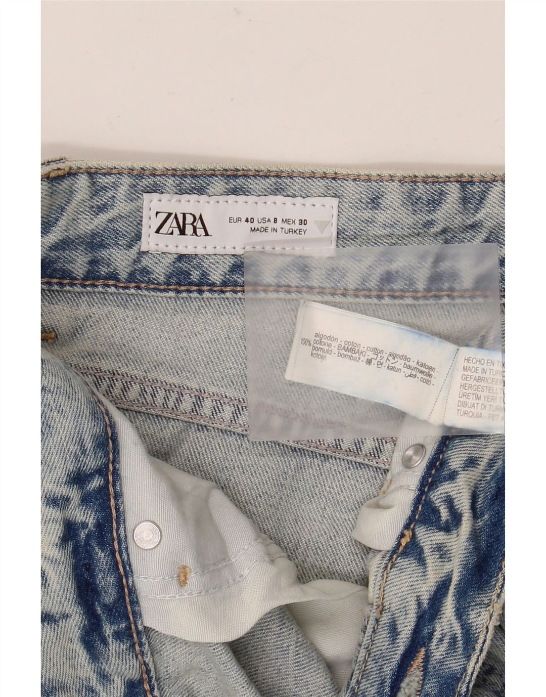 Damskie proste dżinsy ZARA EU 40 Medium W30 L28 Niebieskie bawełniane