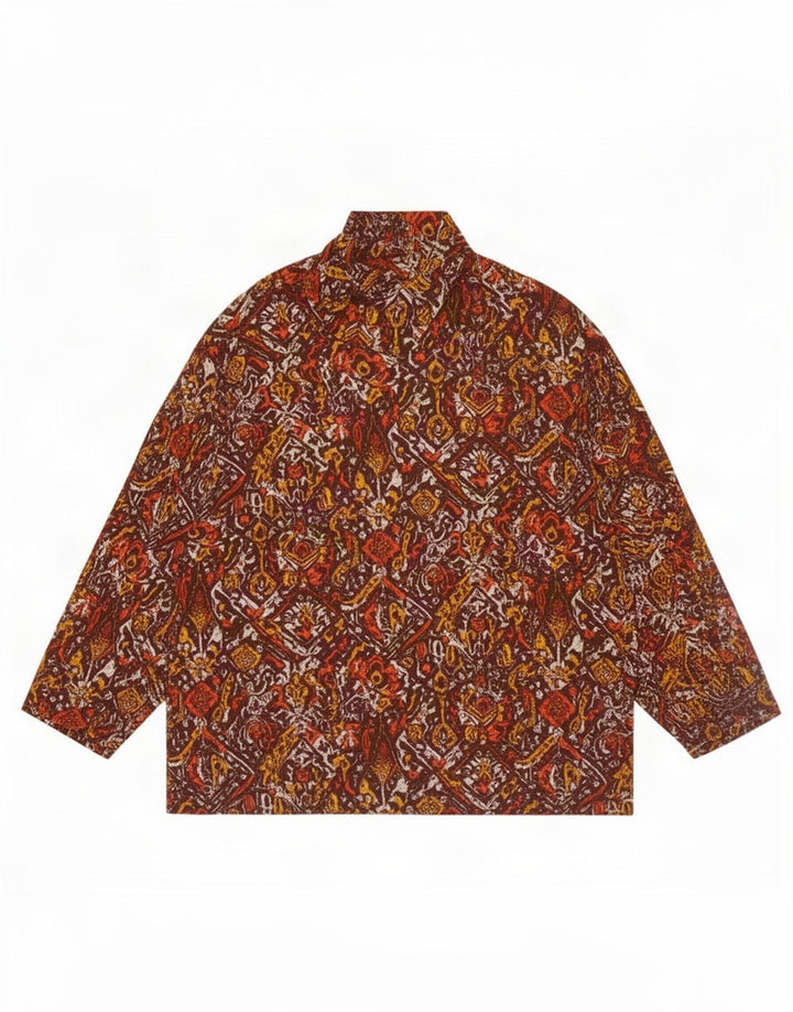 Vintage damski krótki top UK 14, średni, wielobarwny paisley