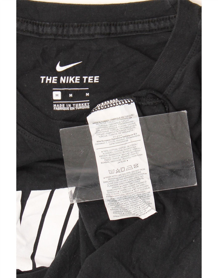 Męski T-shirt z grafiką NIKE Top, średni czarny, bawełniany