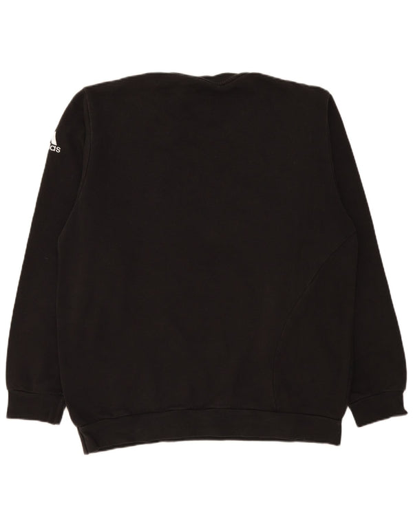Adidas Męska Bluza Sweter UK 44/46 Duża Czarna Bawełna