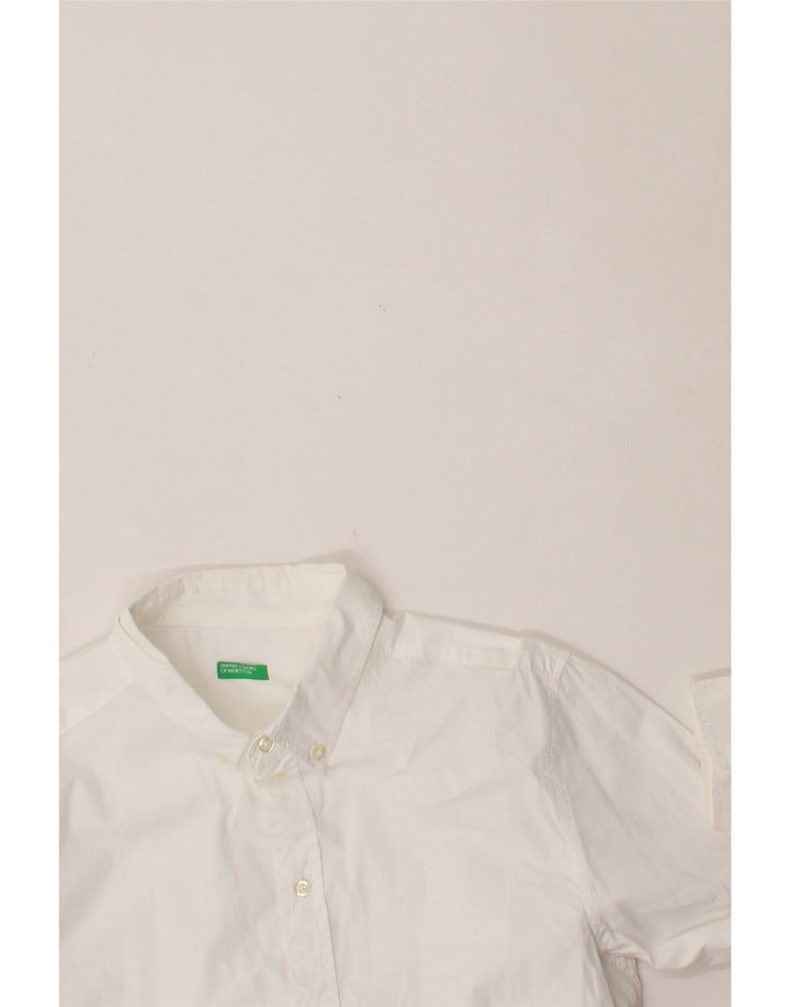BENETTON Boys Shirt 13-14 Years 3XL White Cotton Classic Vintage Benetton and Second-Hand Benetton from Messina Hembry 
