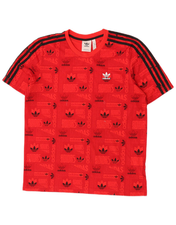 Męska koszulka Adidas Regular Graphic Top, średni czerwony poliester