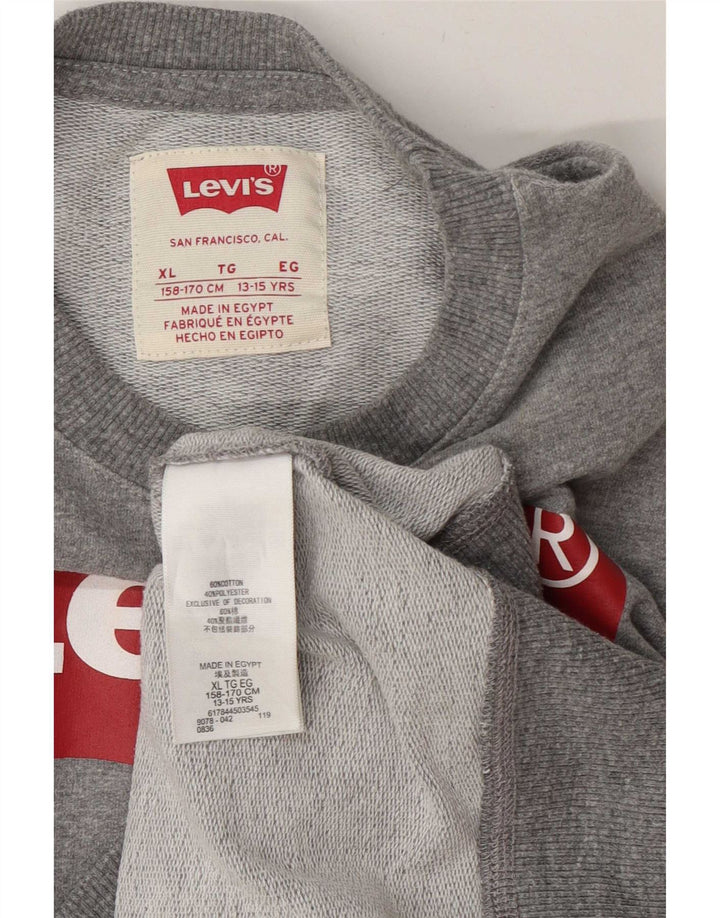 Bluza chłopięca Levi's z grafiką, 13-14 lat, XL, szara bawełna