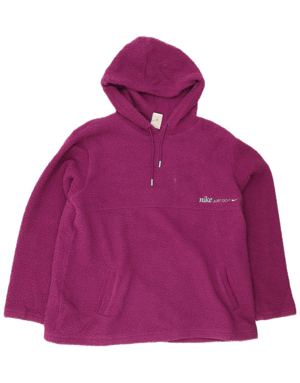 Damski sweter polarowy z kapturem Nike Therma-Fit, UK 18 XL, fioletowy, poliestrowy
