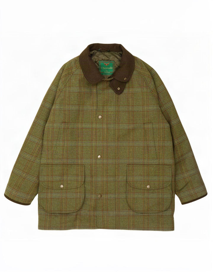 Męska kurtka użytkowa Chrysalis UK 44 2XL Khaki, wełna w kratę