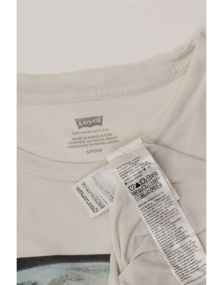 Męski T-shirt z grafiką Levi's, mały, biały, bawełniany
