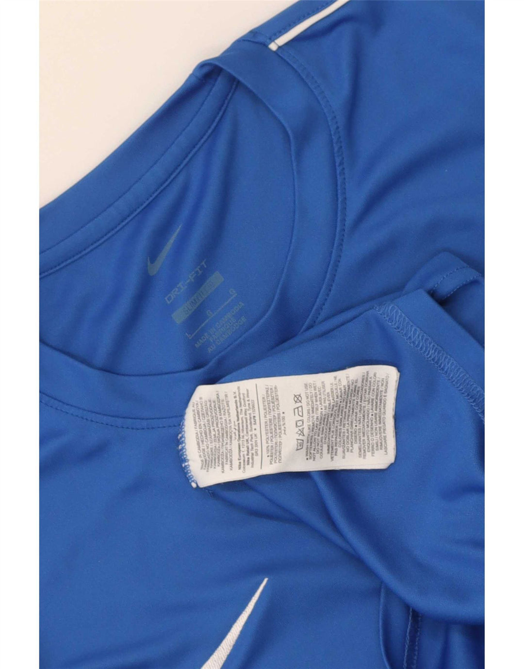 Męski T-shirt Nike Dri Fit Slim Fit, duży, niebieski poliester