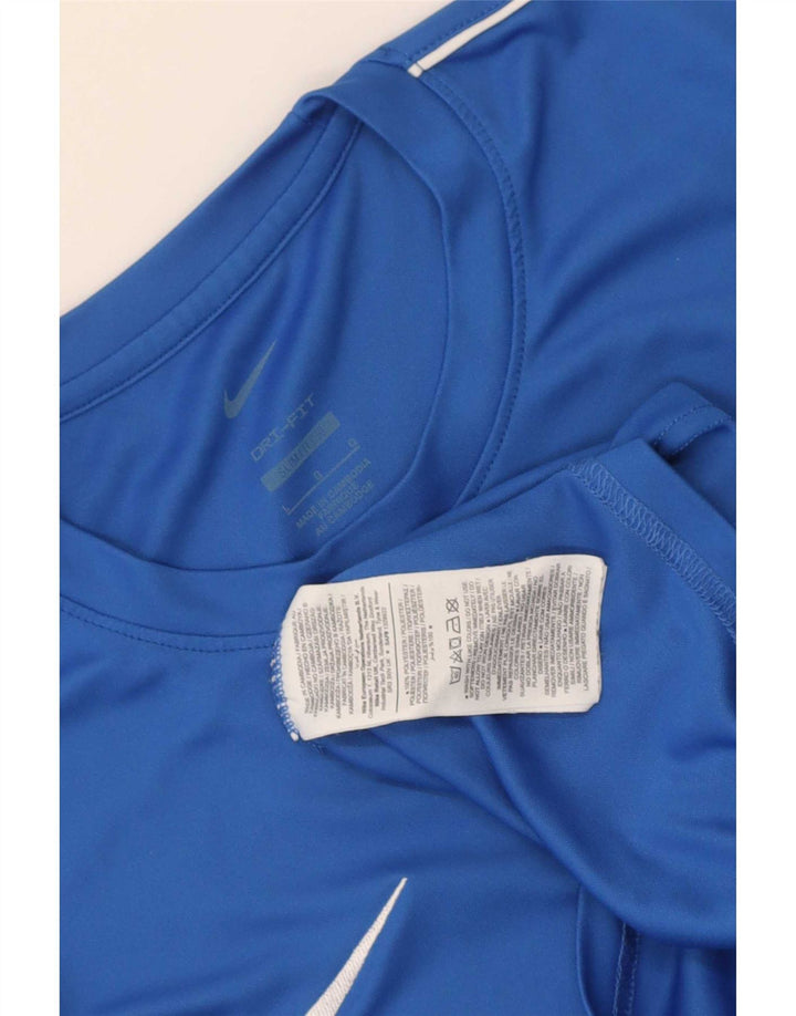 Męski T-shirt Nike Dri Fit Slim Fit, duży, niebieski poliester