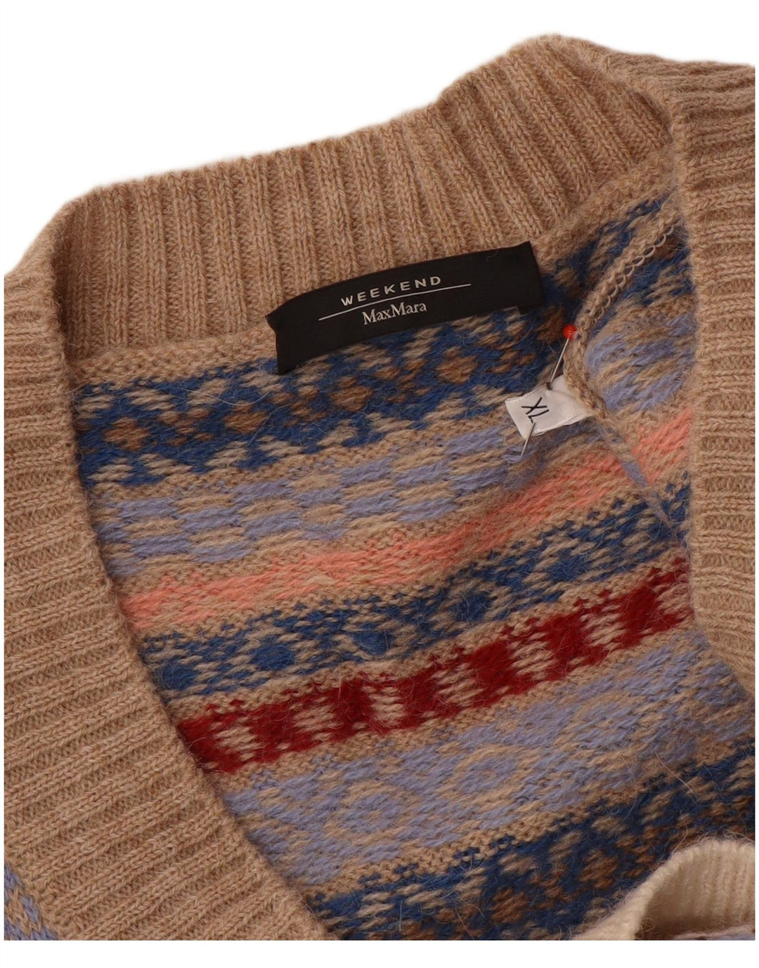 Damski sweter Max Mara Weekend z dekoltem w kształcie litery V, UK 18 XL, wielokolorowy