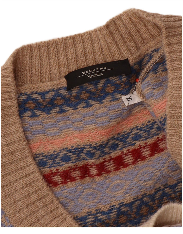 Damski sweter Max Mara Weekend z dekoltem w kształcie litery V, UK 18 XL, wielokolorowy