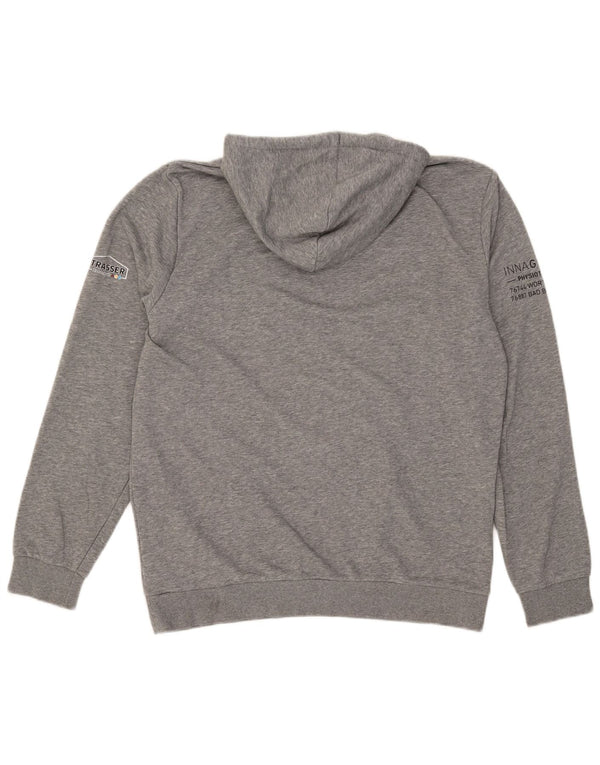 Męski sweter z kapturem Puma z grafiką, duży, szary, bawełniany w cętki