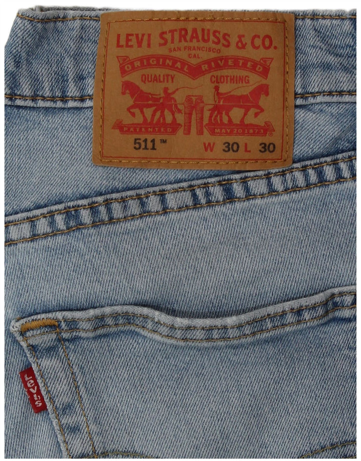 Męskie jeansy Levi's 511 Slim W30 L30 Niebieska bawełna