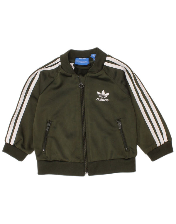 Kurtka dresowa ADIDAS dla chłopców, 3-6 miesięcy, khaki, poliester