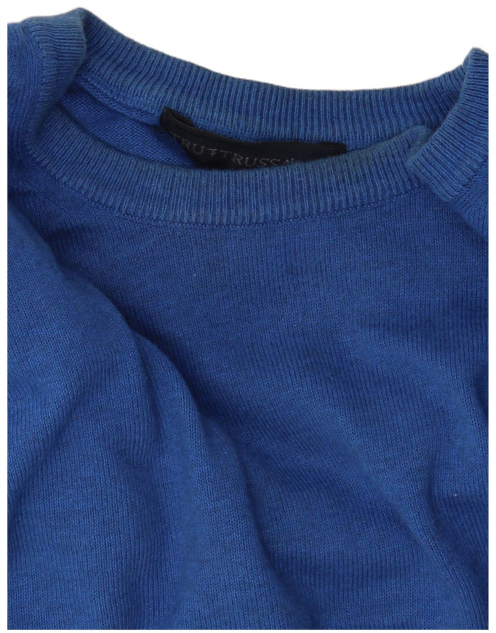 Męski sweter z okrągłym dekoltem Trussardi XL w kolorze niebieskim