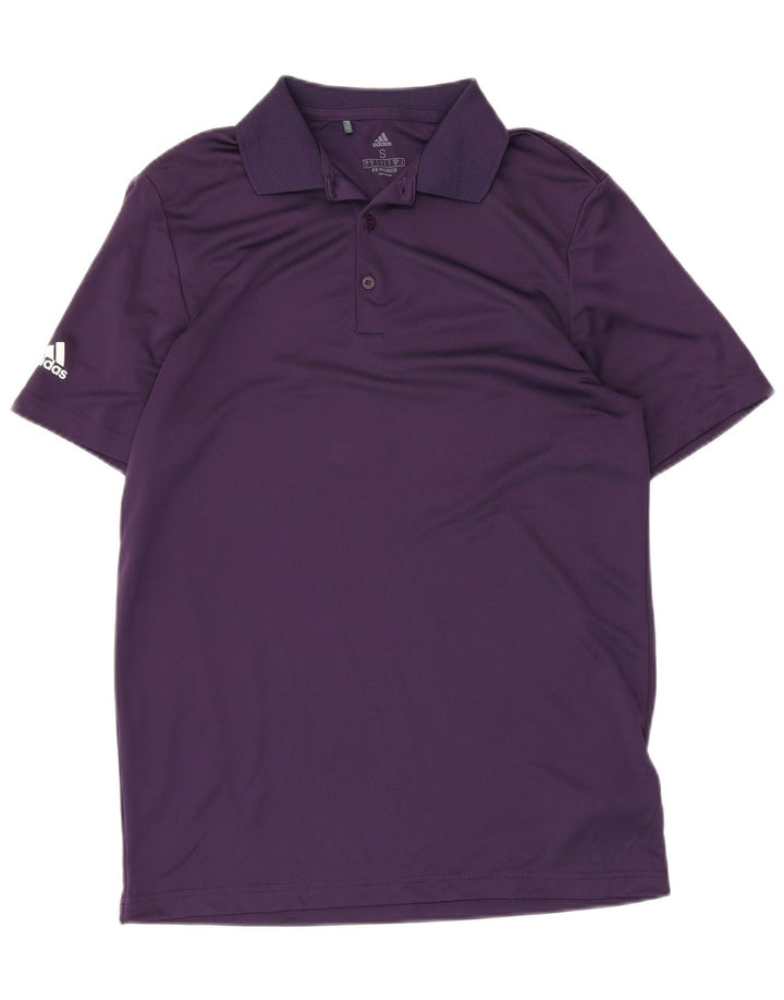 Męska koszulka polo ADIDAS Primegreen, mała, fioletowa, poliestrowa