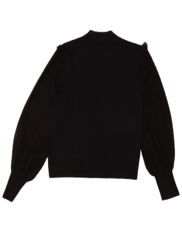 Damski sweter z golfem Topshop UK 12, średni czarny wiskoza