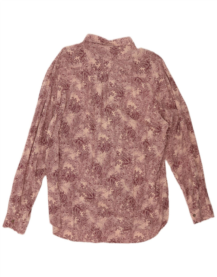 Koszula męska LEADER XL Fioletowa wiskoza Paisley