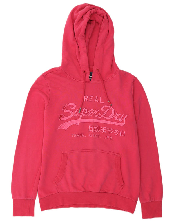 Damski sweter z kapturem Superdry Graphic UK 14, duży, różowy, bawełniany