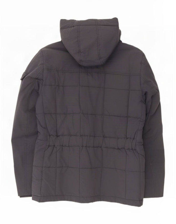 Męska ocieplana kurtka z kapturem Woolrich UK 40, duża, granatowa, nylonowa
