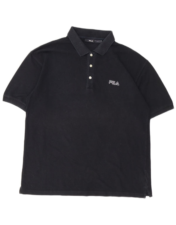 Męska koszulka polo Fila, duża, czarna, bawełniana