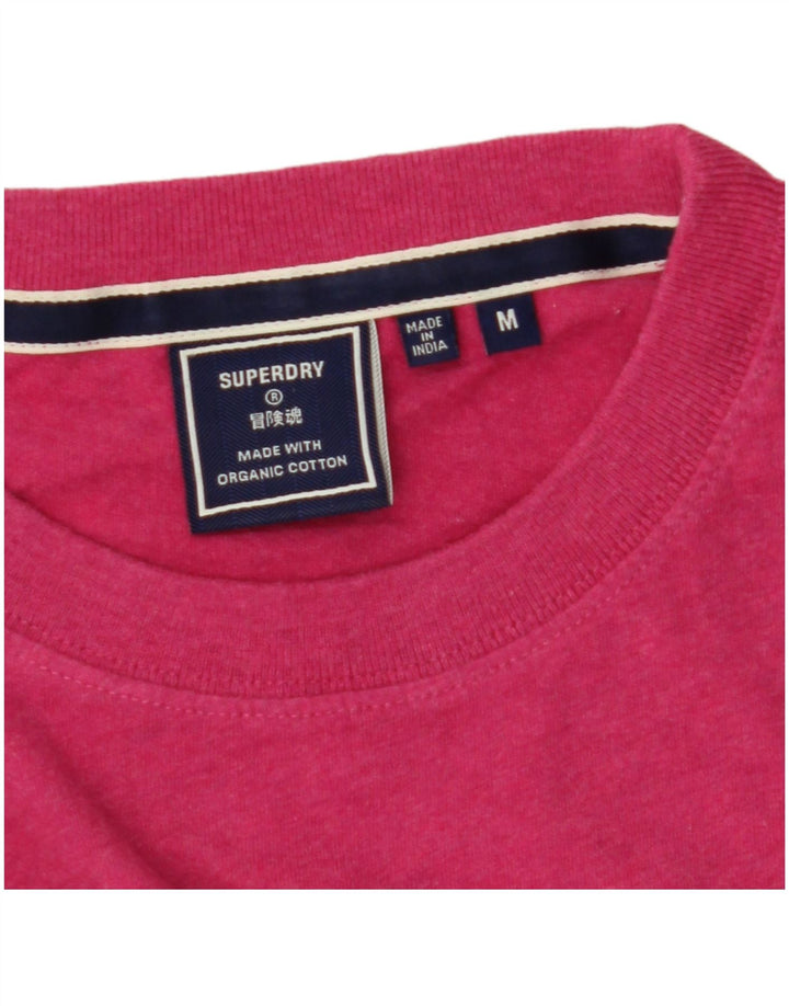 T-shirt męski Superdry Średnio różowy, bawełniany nakrapiany