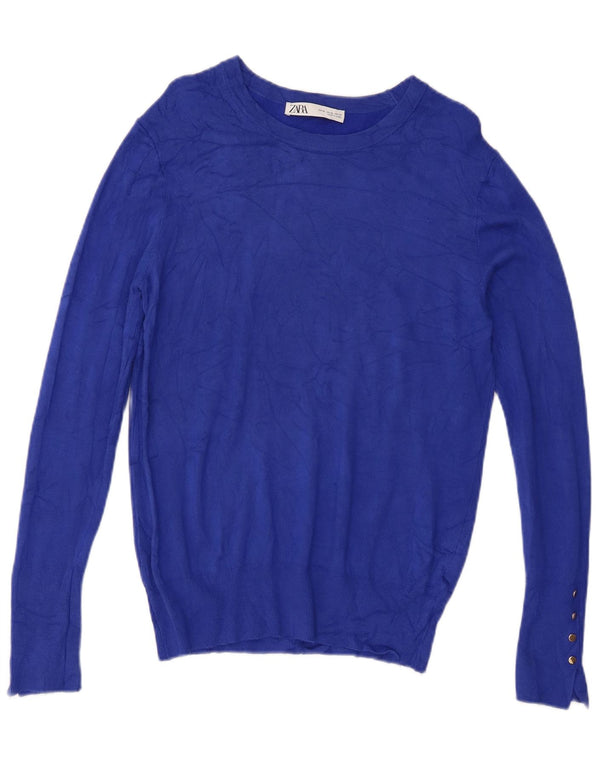Sweter damski Zara z dekoltem w łódkę, UK 18 XL, niebieski