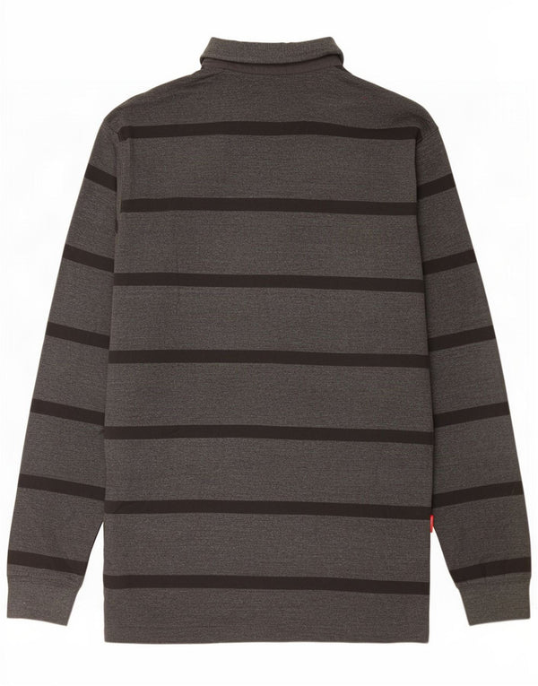 Męska koszulka polo z długim rękawem Pierre Cardin XL, szara, bawełniana w paski