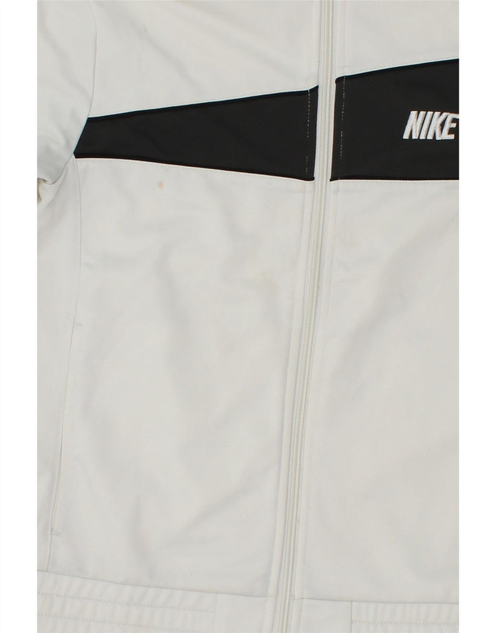 Chłopięca bluza dresowa NIKE 10-11 lat, średniobiała, z blokami kolorów