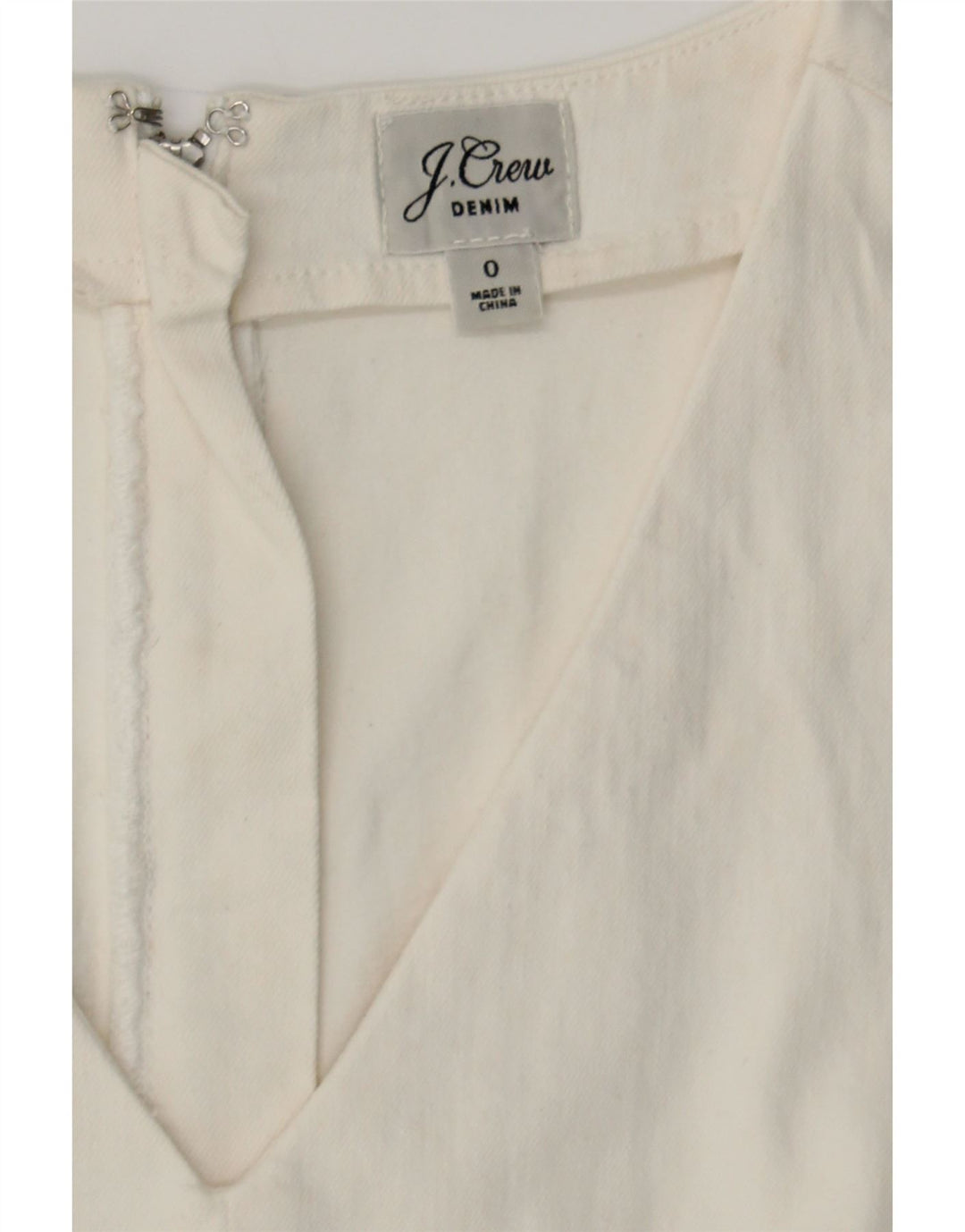 J. CREW Womens Denim Jumpsuit US 0 XS  White Cotton Vintage J. Crew and Second-Hand J. Crew from Messina Hembry 