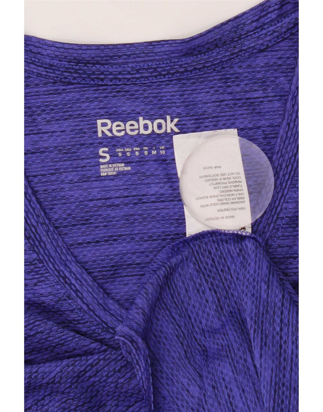 Damska koszulka Reebok Speedwick Top UK 10, mały, niebieski, nakrapiany poliester