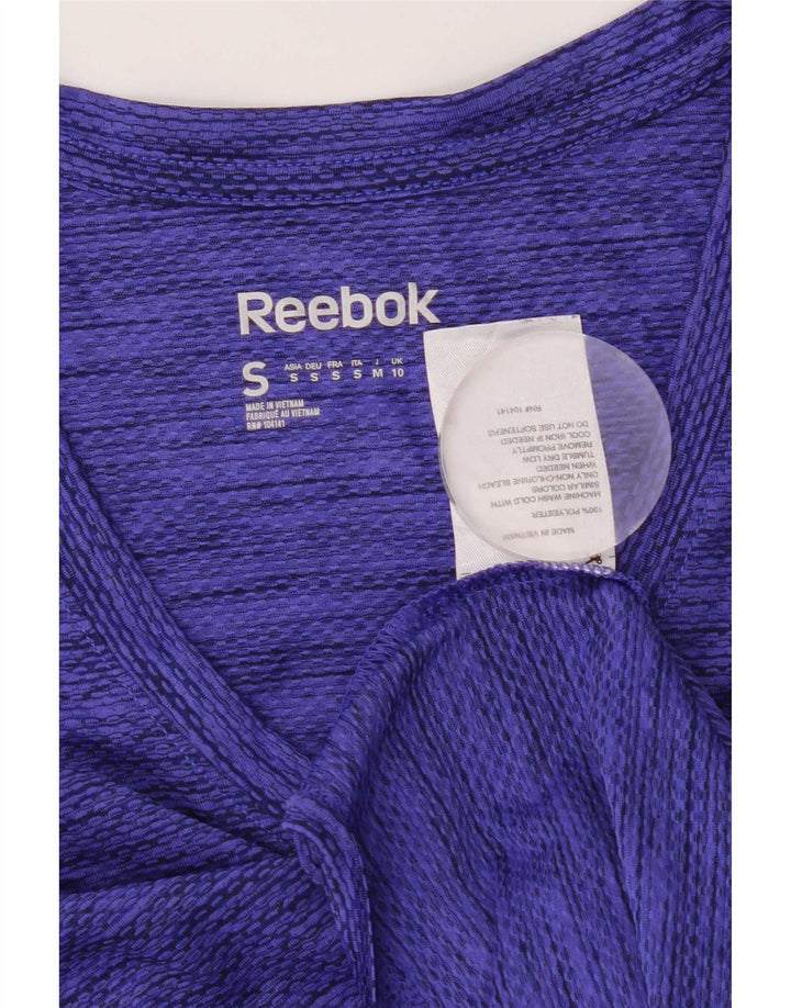 Damska koszulka Reebok Speedwick Top UK 10, mały, niebieski, nakrapiany poliester