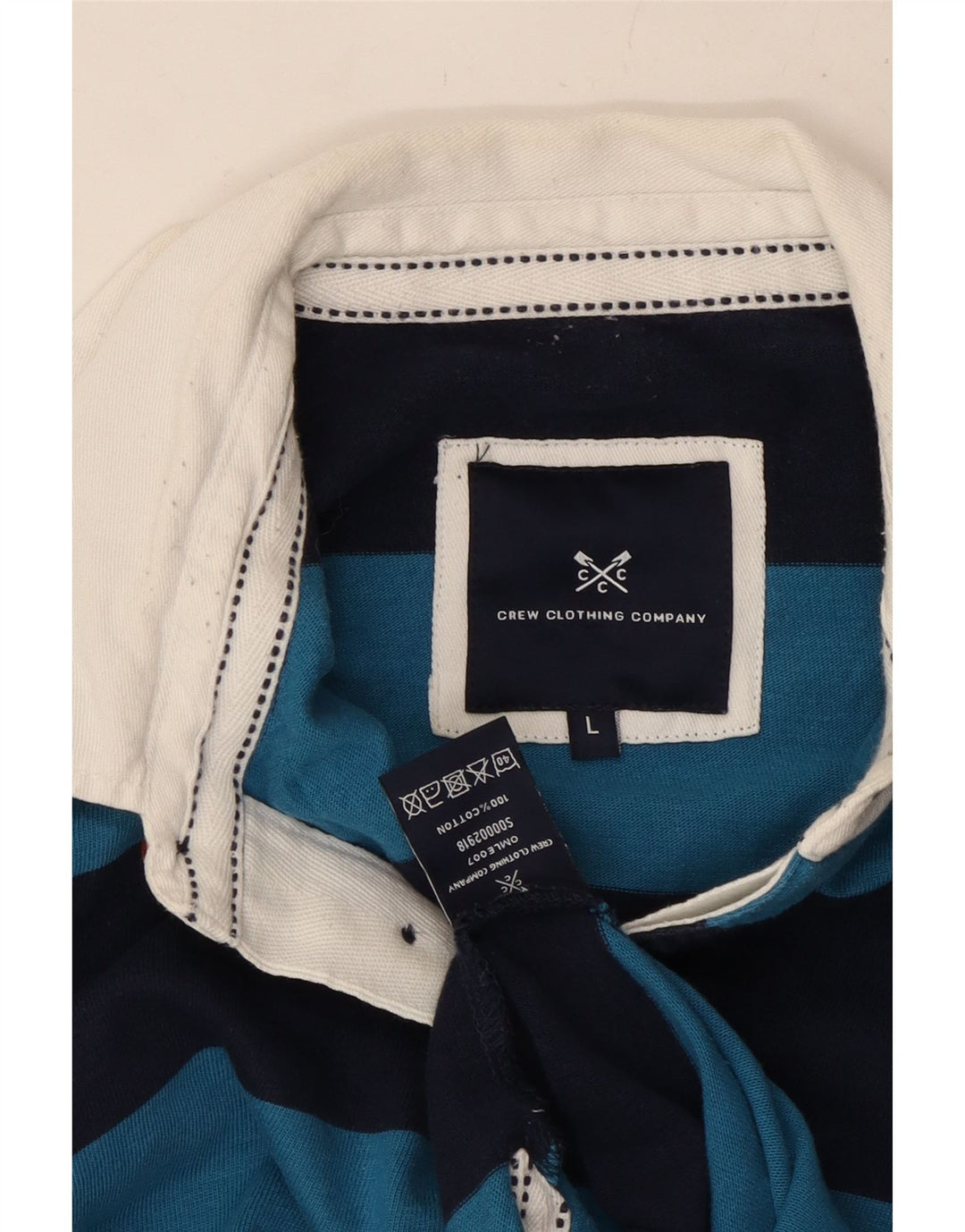 CREW ODZIEŻ Męska koszulka polo do rugby z grafiką, w duże granatowe paski