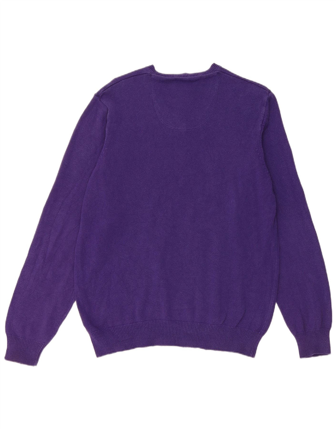 Męski sweter Marks & Spencer Blue Harbor z dekoltem w kształcie litery V, średni fiolet