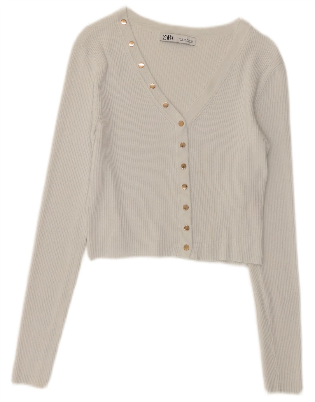 Damski krótki kardigan Zara UK 10 Small White Poliamid