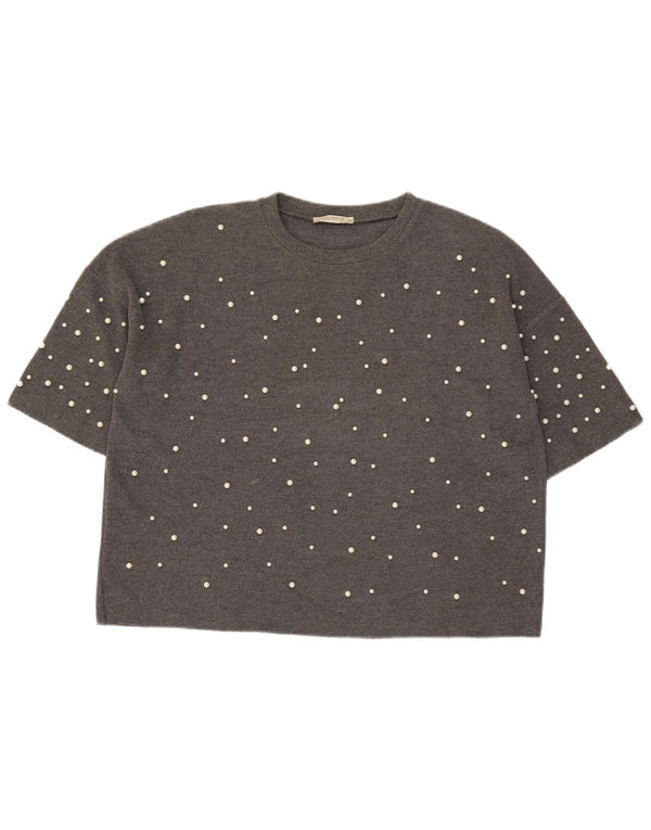 Damska koszulka oversize Zara Trafaluc Top UK 10 Small Grey