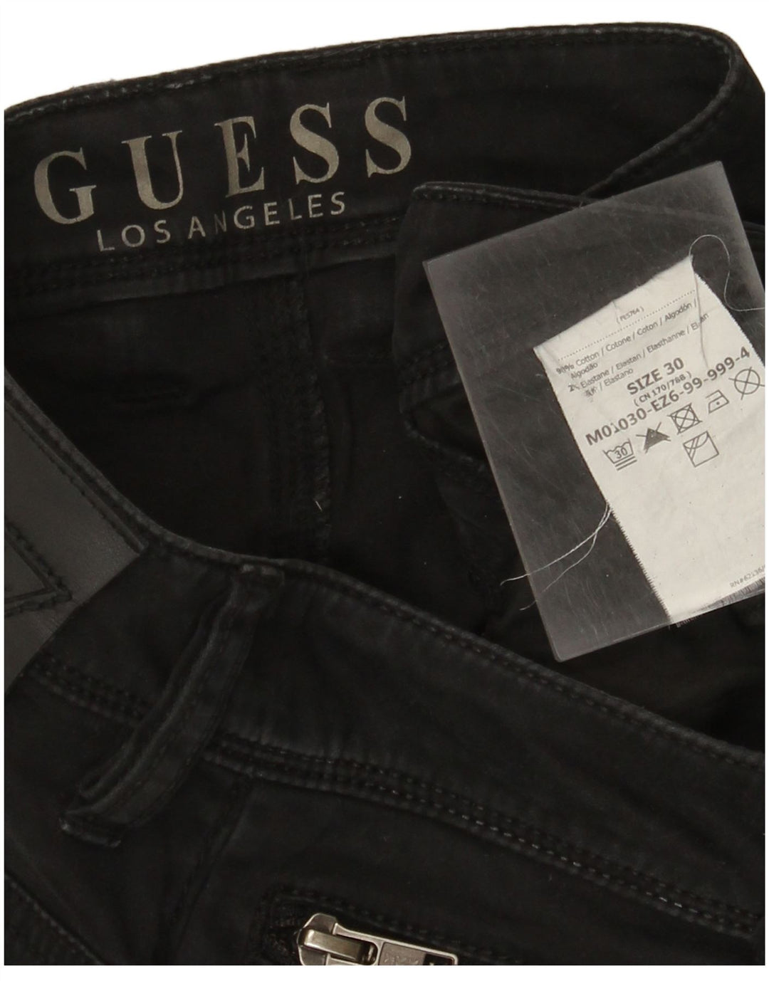 Guess Jeansy Damskie Slim W30 L34 Czarne Bawełniane