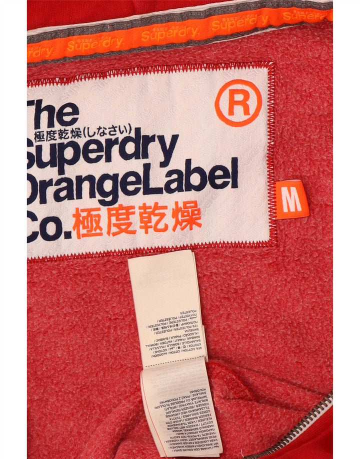 Męski sweter z kapturem i zamkiem Superdry, średnioczerwony, bawełniany